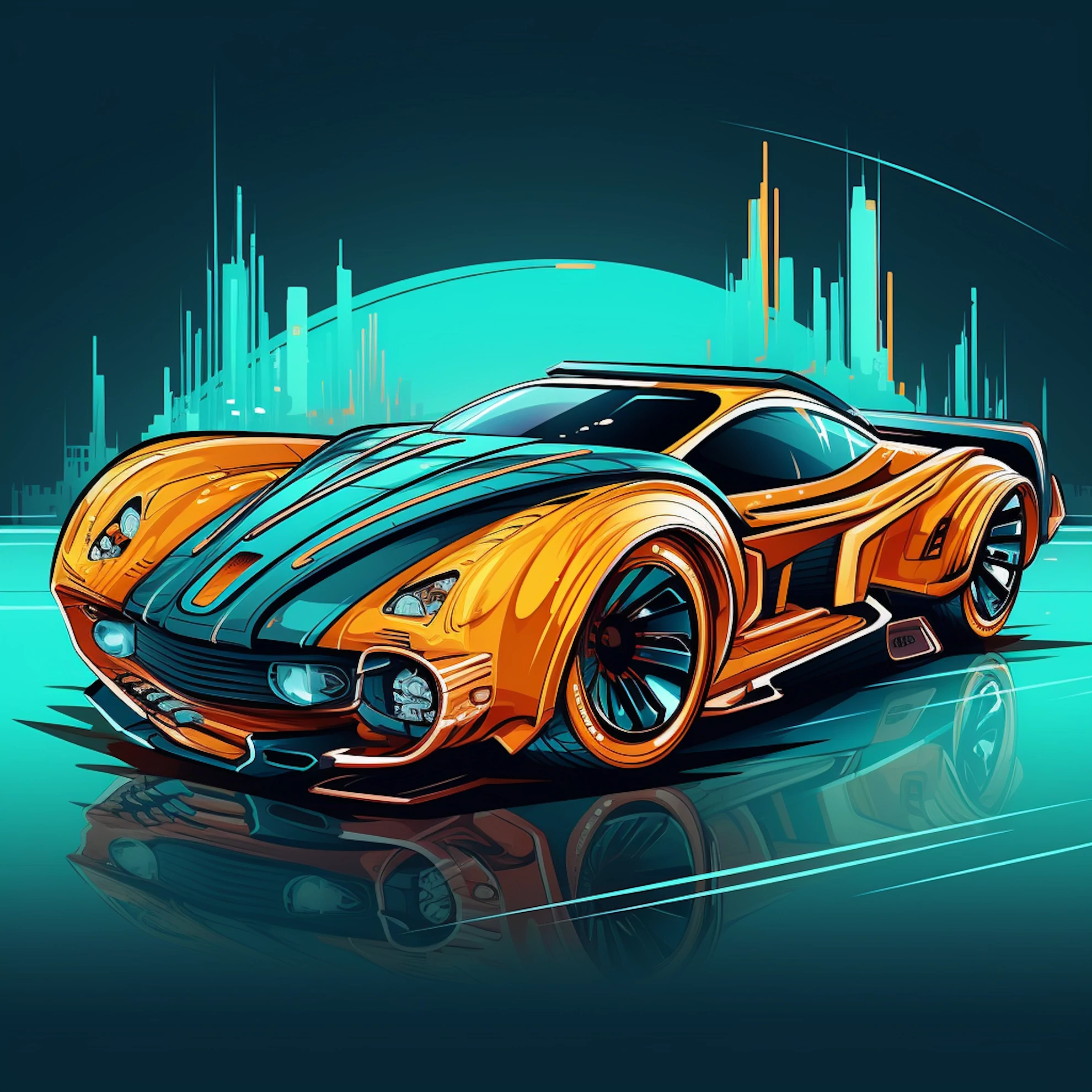 image of a cartoon car