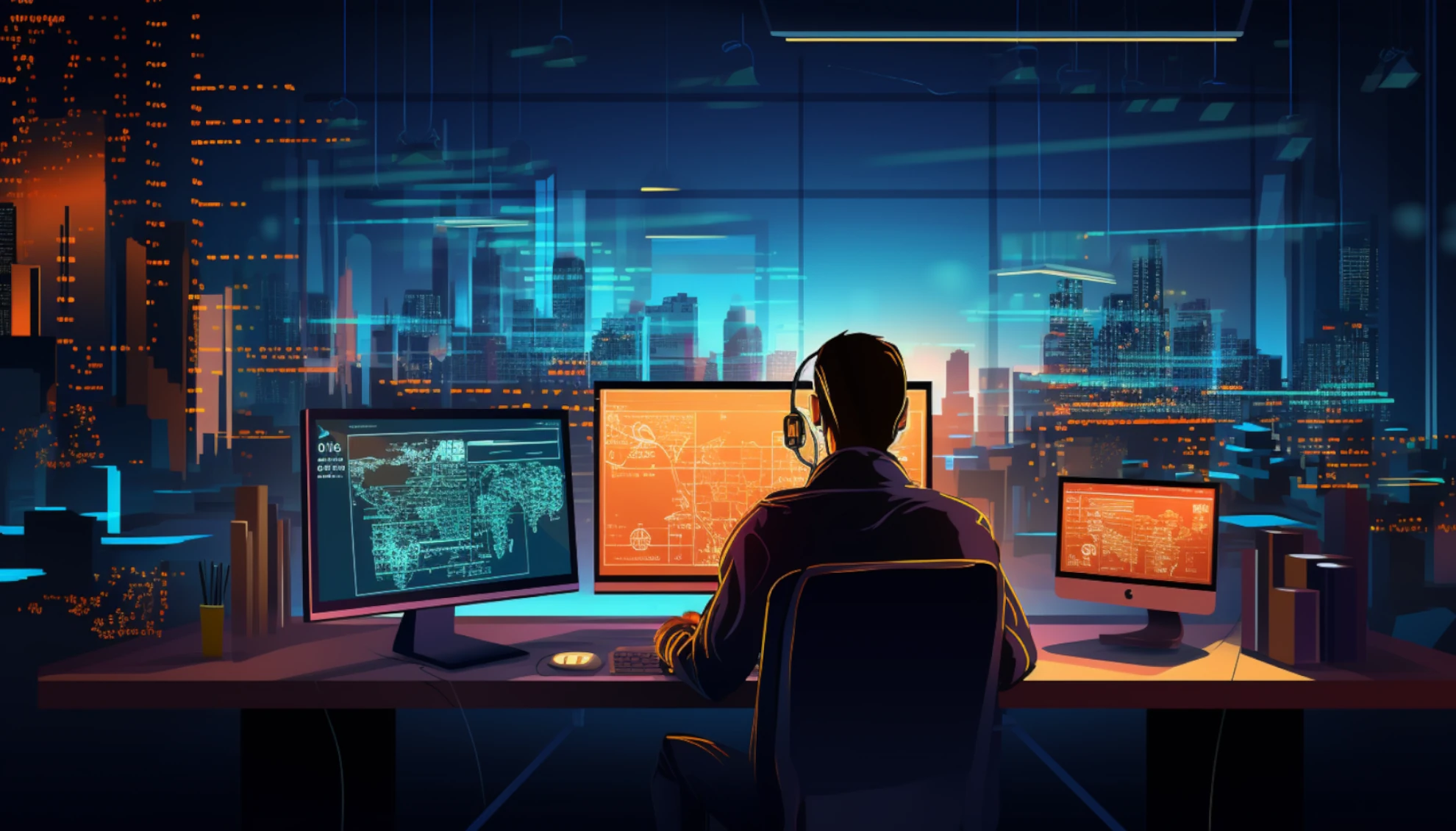 Design tool showing layered graphics for website banner