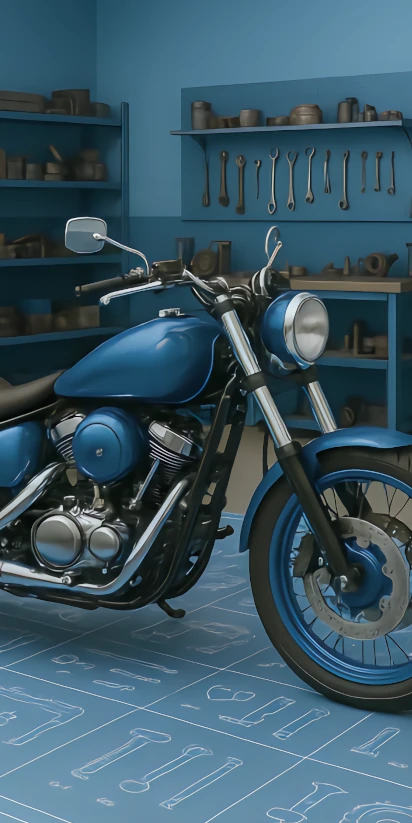 Outside of a 2025 Bajaj Motorcycle showing dashboard and touchscreen controls